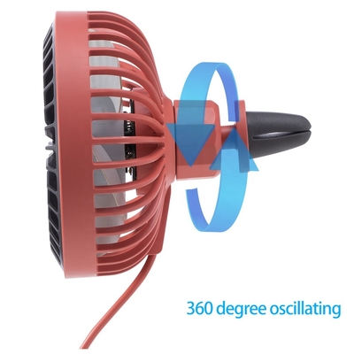 4 İnç Hava Soğutma Fanı 4 Kanatlı DC Powered 3 Hız Araç Dönebilen Klip Araba Fanı