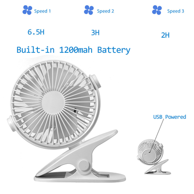 PCB Mini Taşınabilir Pil Fanı 1200mAh Şarj Edilebilir Klips Arabası Fanı