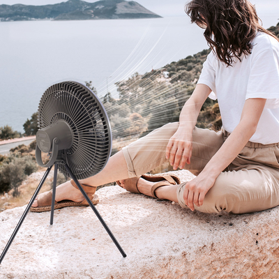 Pil 10000mAh Şarj Edilebilir Masa Fanı 12 İnç Fener LED Çadır Işık Fanı