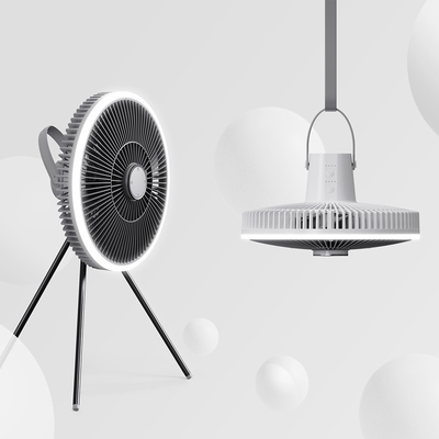 Şarj Edilebilir Dikili Fanlar 5W 10000mAh Led Işık Fanı Uzaktan Kumanda