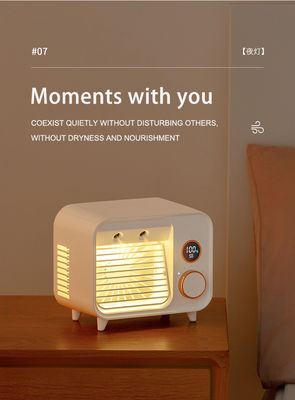 USB Mini Portatif Kablosuz Fan Soğutucu LED Gece Işığı ve Sis püskürtücüsü ile