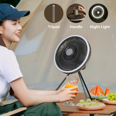 Taşınabilir Asılı Çadır Şarj Edilebilir Masa Fanı 10000mAh LED Açık Kamp Fanı